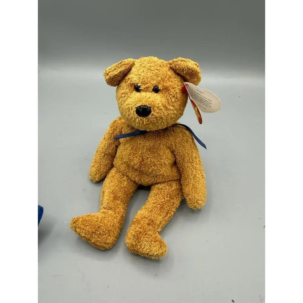 TY Beanie Baby Plush Lot 3 Bears Duck Fuzzy Club Blue Brown With Tags